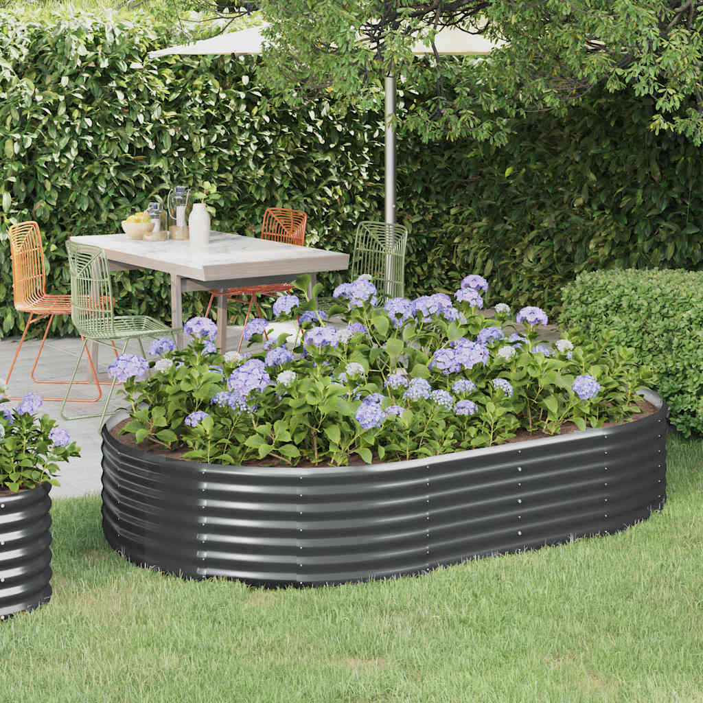Letto da Giardino in Acciaio Zincato 214x140x36 cm Antracite