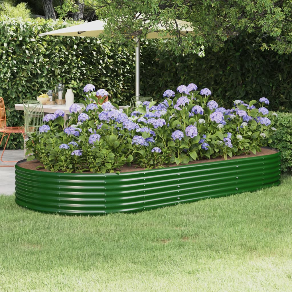 Letto Giardino Acciaio Zincato 296x140x36 cm Verde