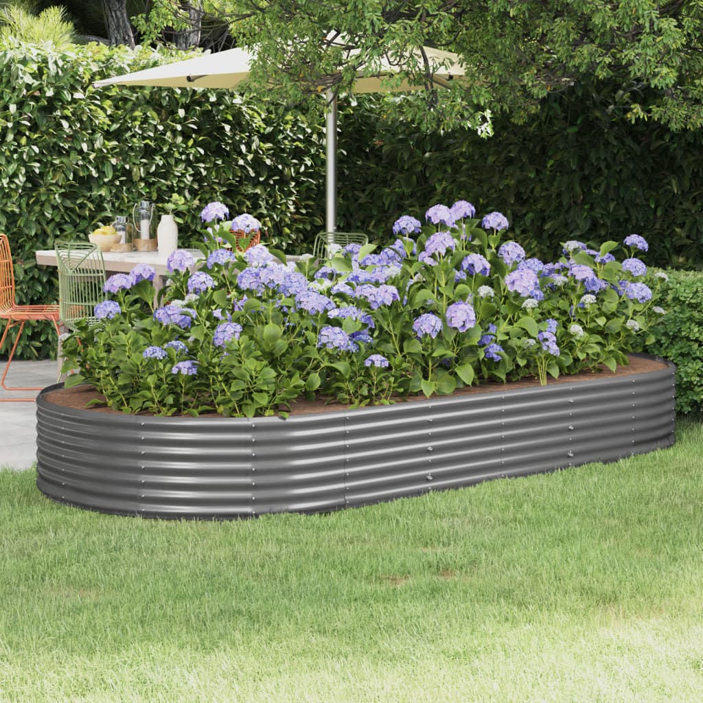 Letto Giardino Acciaio Zincato 296x140x36cm Grigio