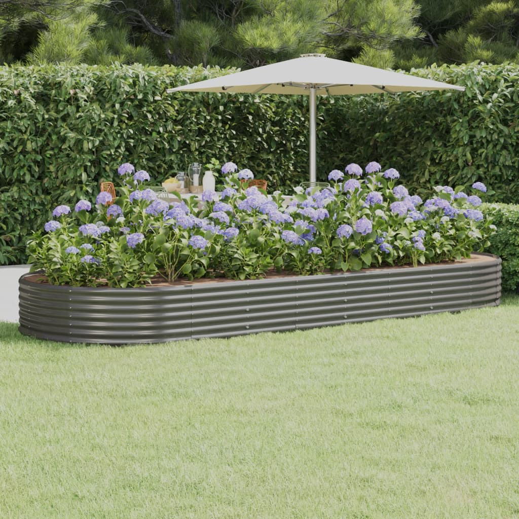 Letto Giardino Acciaio Zincato 373x140x36cm Grigio