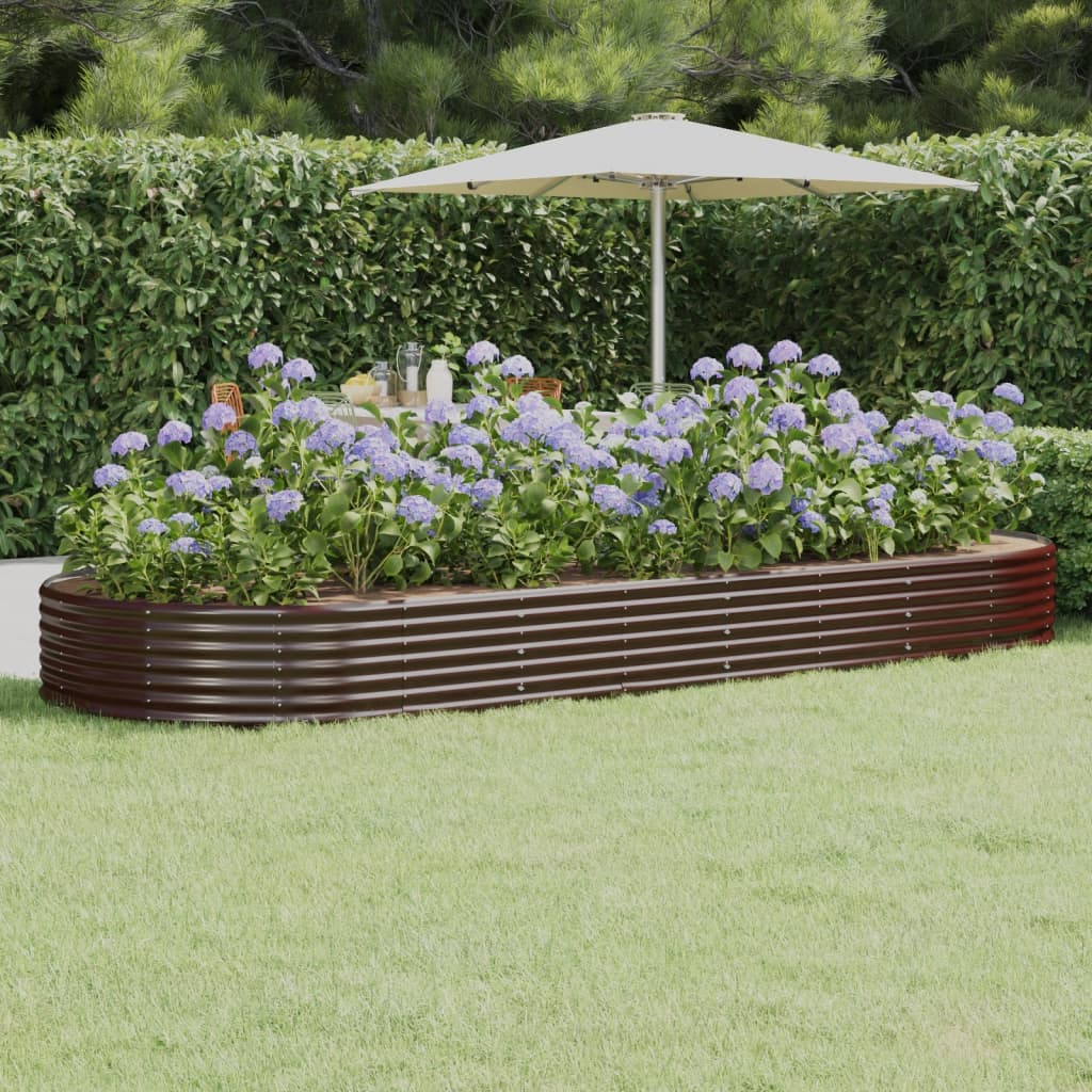 Letto Giardino Acciaio Zincato 373x140x36 cm Marrone