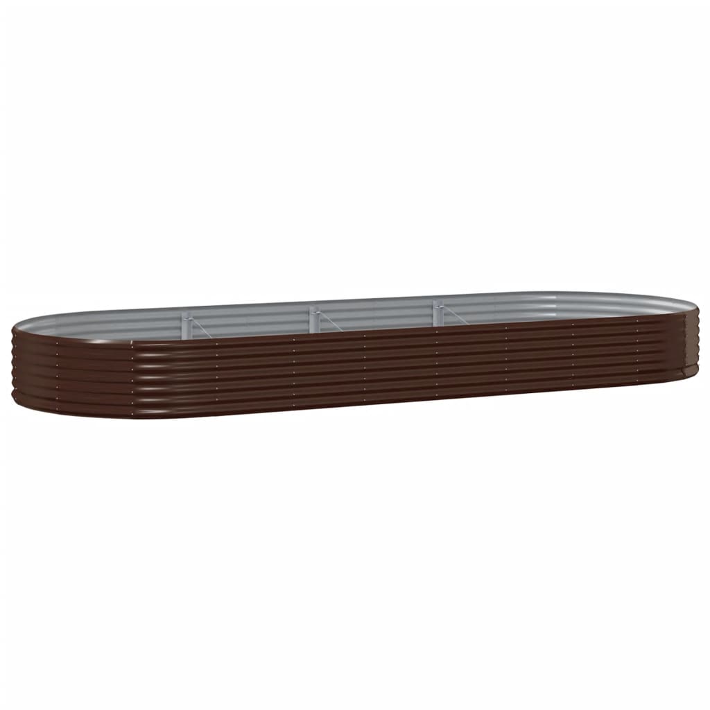Letto Giardino Acciaio Zincato 373x140x36 cm Marrone
