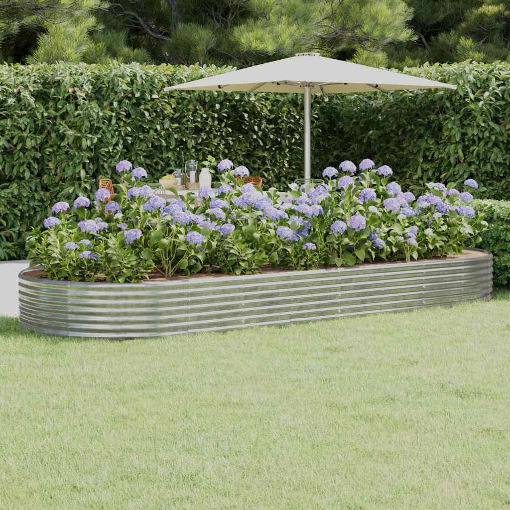 Letto Giardino Acciaio Zincato 373x140x36 cm Argento