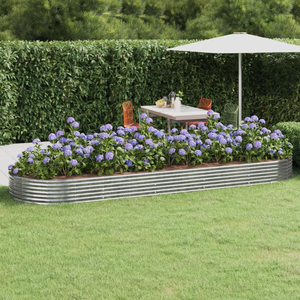 Letto Giardino Acciaio Zincato 450x140x36 cm Argento