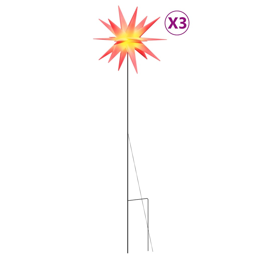 Luci di Natale con Picchi e LED 3 pz Pieghevoli Rosse 57 cm