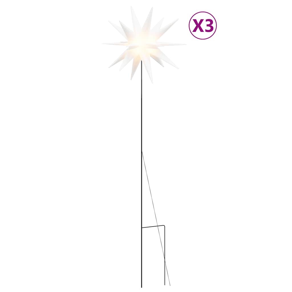 Luci di Natale con Picchi e LED 3 pz Pieghevoli Bianche 57 cm