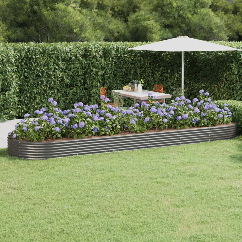 Letto Giardino Acciaio Zincato 523x140x36cm Grigio