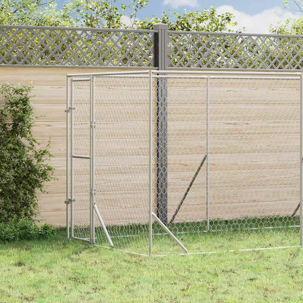 Cuccia per Cani da Esterno Argento 2x10x2 m Acciaio Zincato