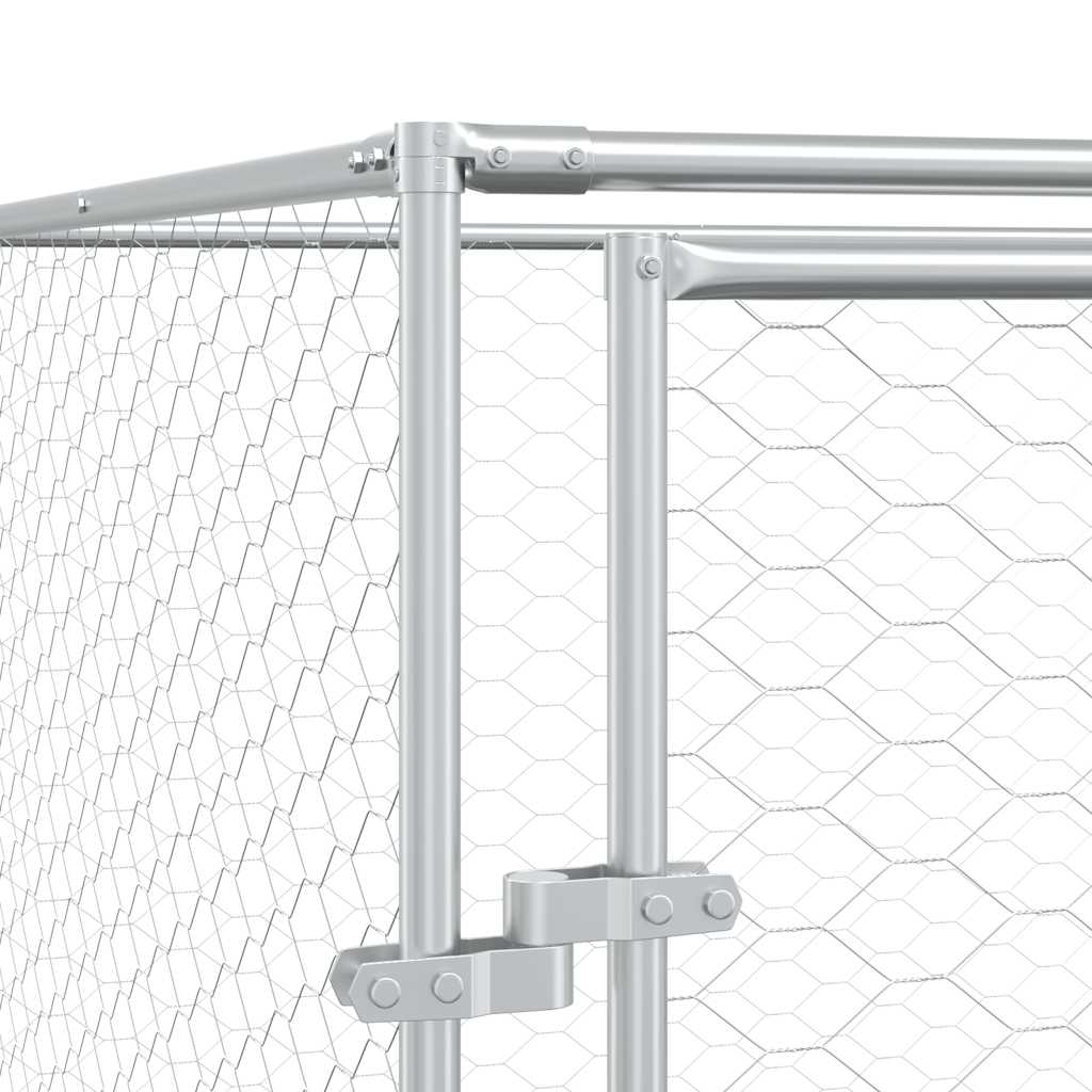 Cuccia per Cani da Esterno Argento 2x10x2 m Acciaio Zincato