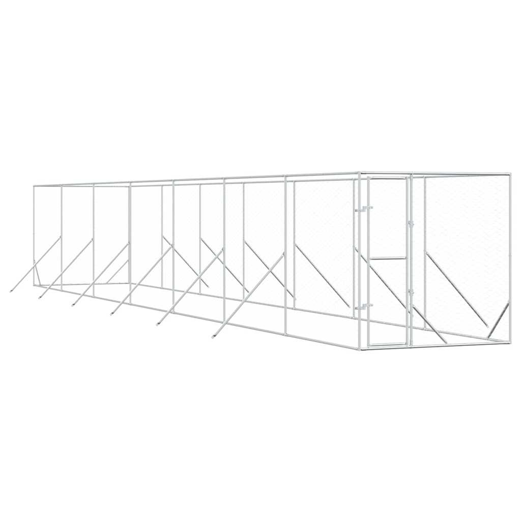 Cuccia per Cani da Esterno Argento 2x14x2 m Acciaio Zincato