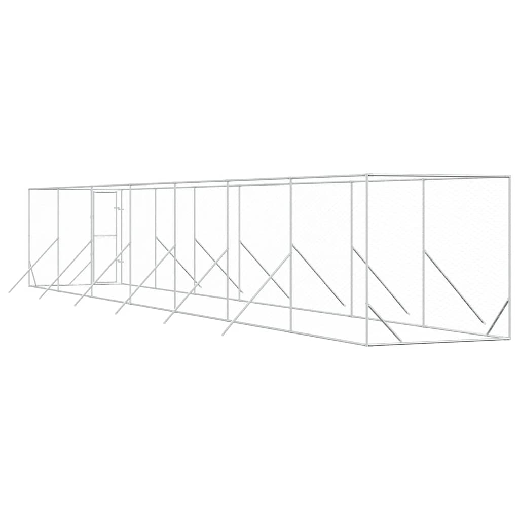 Cuccia per Cani da Esterno Argento 2x14x2 m Acciaio Zincato