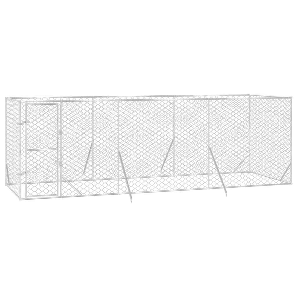 Cuccia per Cani da Esterno Argento 6x2x2 m in Acciaio Zincato