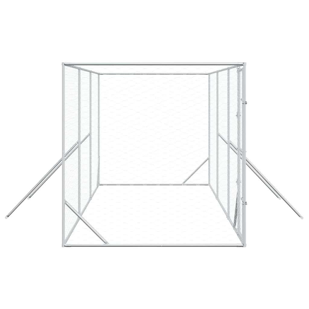 Cuccia per Cani da Esterno Argento 6x2x2 m in Acciaio Zincato