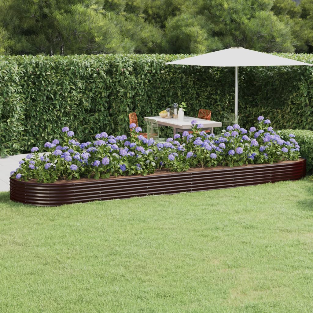Letto Giardino Acciaio Zincato 523x140x36 cm Marrone