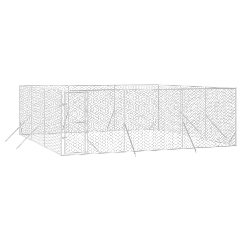 Cuccia per Cani da Esterno Argento 6x6x2 m in Acciaio Zincato