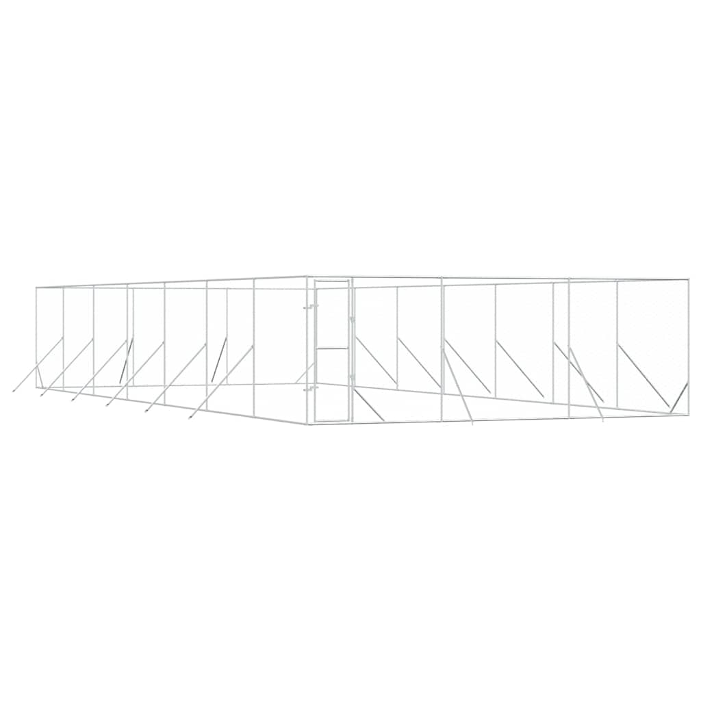 Cuccia per Cani da Esterno Argento 6x14x2 m in Acciaio Zincato