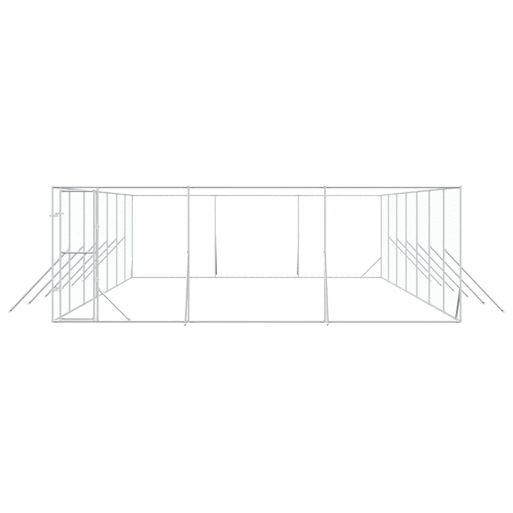 Cuccia per Cani da Esterno Argento 6x14x2 m in Acciaio Zincato