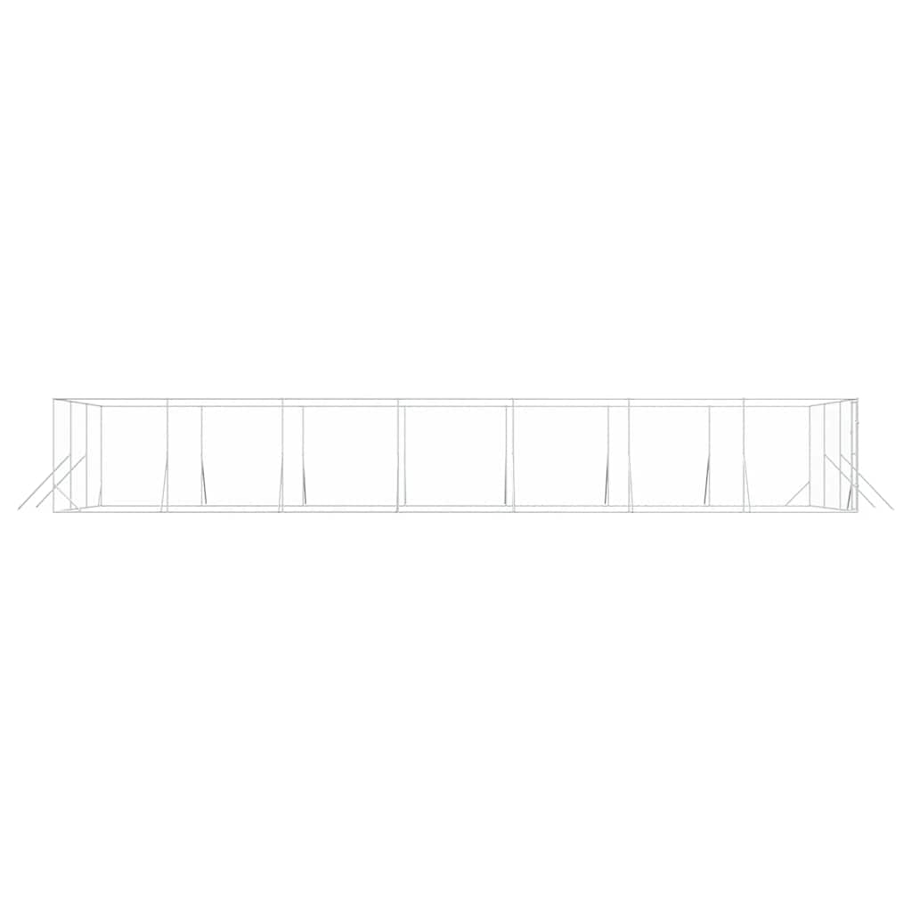 Cuccia per Cani da Esterno Argento 6x14x2 m in Acciaio Zincato