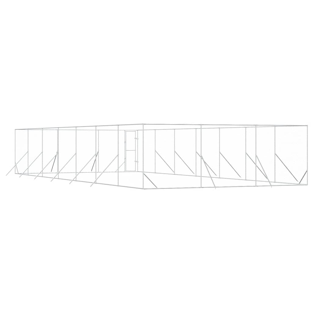 Cuccia per Cani da Esterno Argento 6x14x2 m in Acciaio Zincato