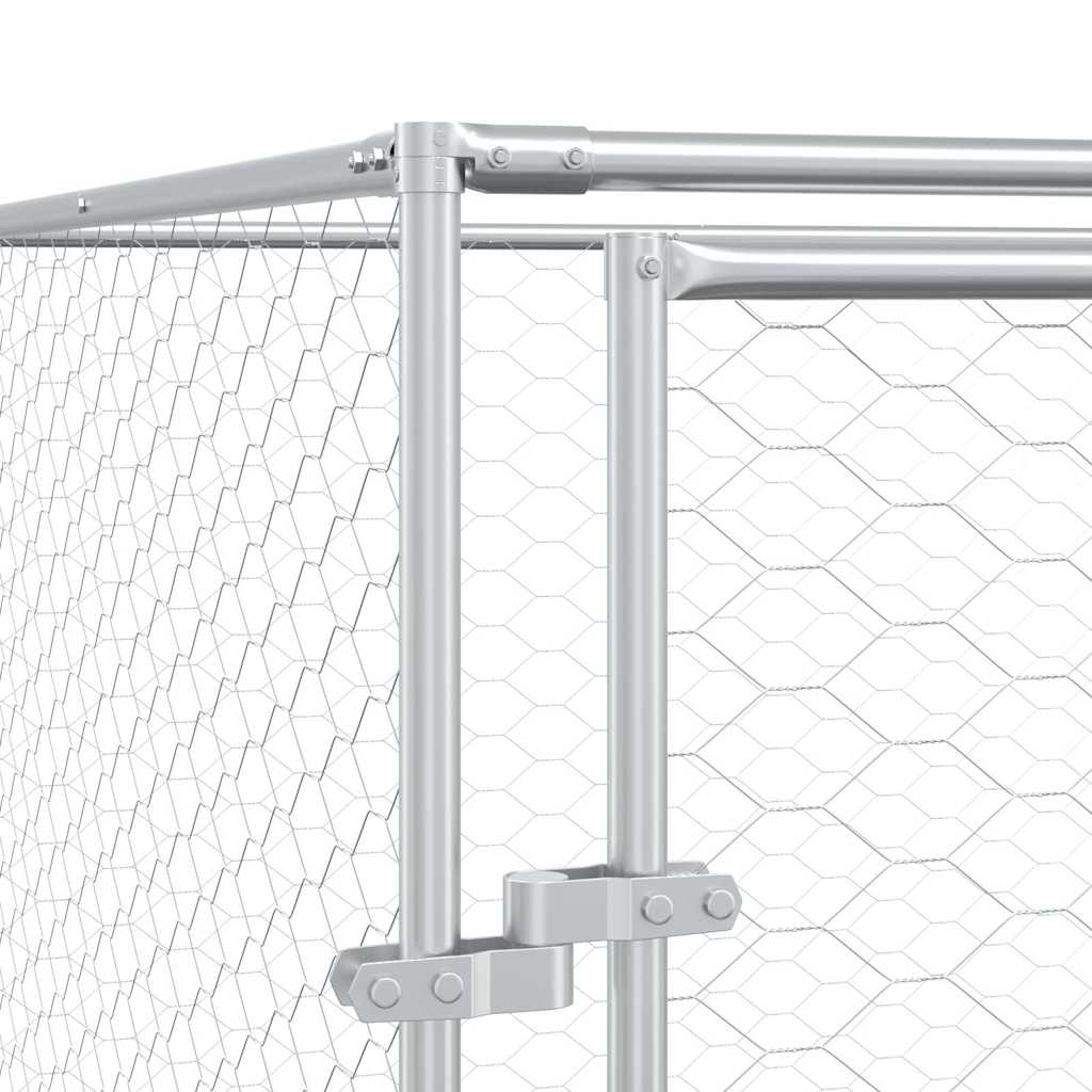 Cuccia per Cani da Esterno Argento 6x14x2 m in Acciaio Zincato