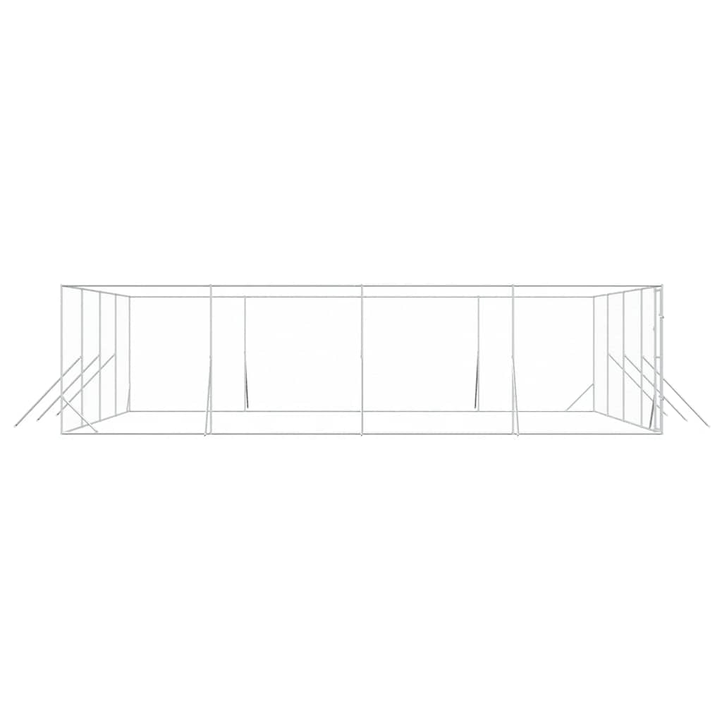 Cuccia per Cani da Esterno Argento 8x8x2 m in Acciaio Zincato