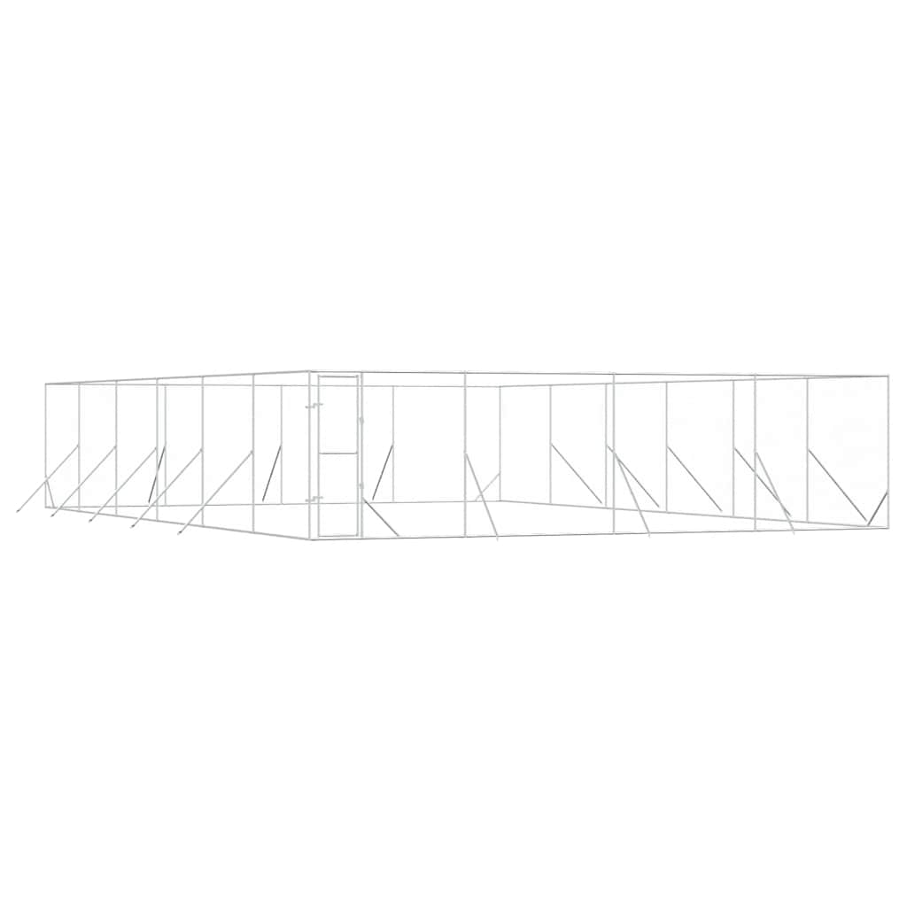 Cuccia per Cani da Esterno Argento 8x12x2 m in Acciaio Zincato