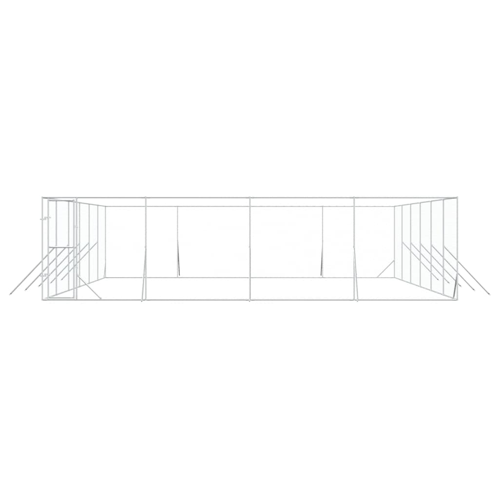 Cuccia per Cani da Esterno Argento 8x12x2 m in Acciaio Zincato