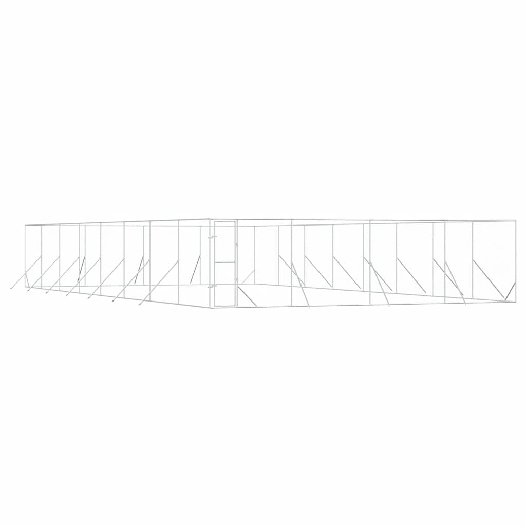 Cuccia per Cani da Esterno Argento 8x16x2 m in Acciaio Zincato