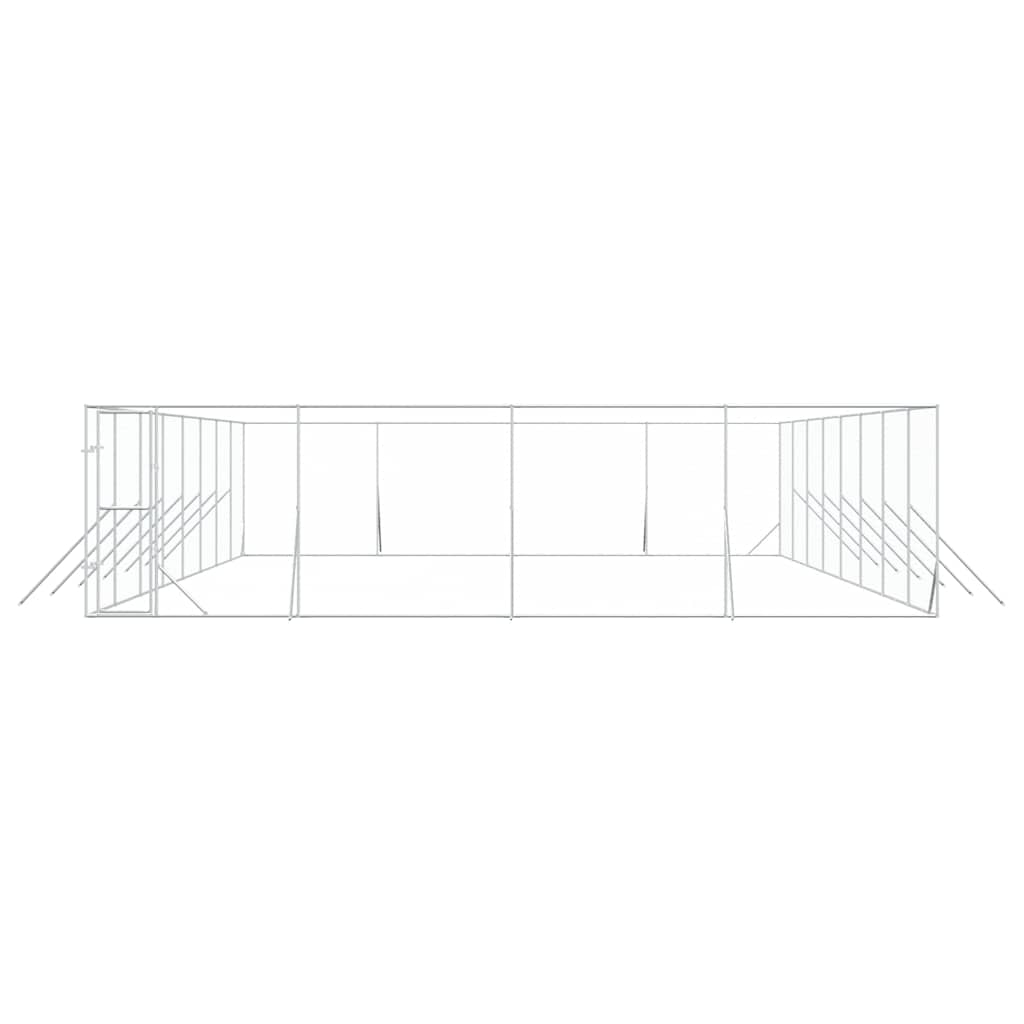 Cuccia per Cani da Esterno Argento 8x16x2 m in Acciaio Zincato