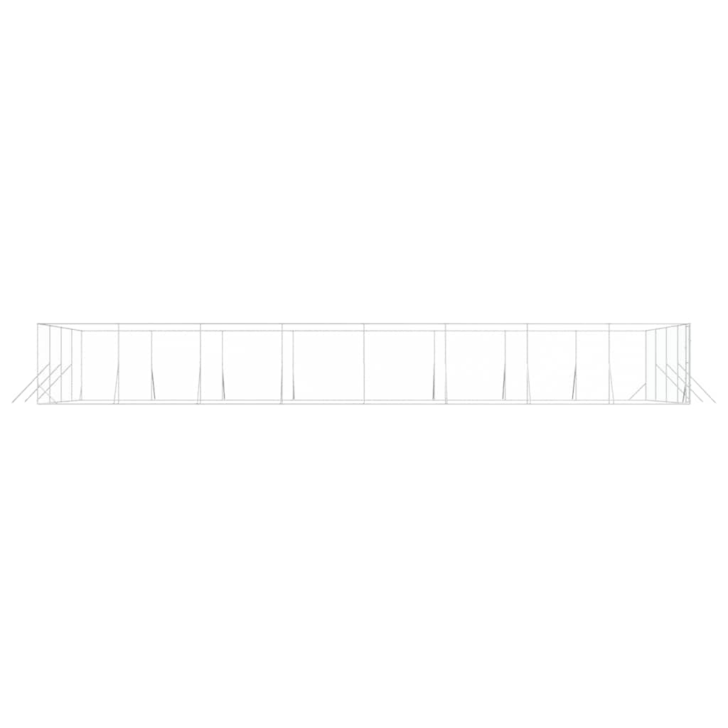 Cuccia per Cani da Esterno Argento 8x16x2 m in Acciaio Zincato