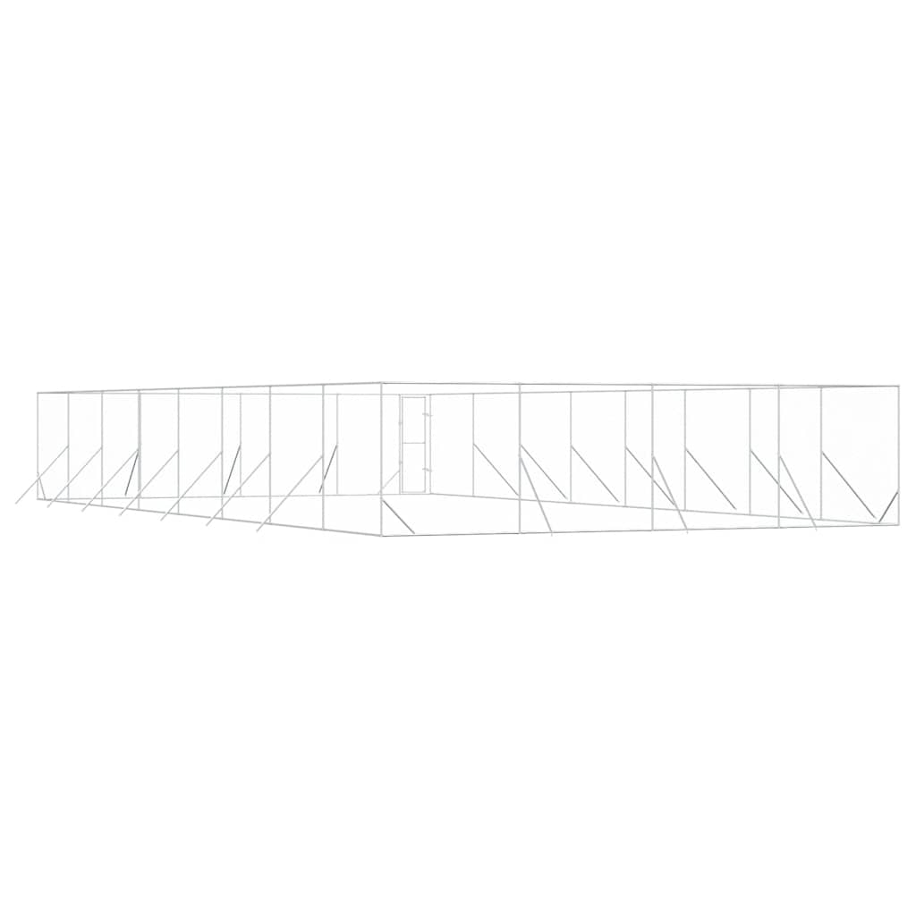 Cuccia per Cani da Esterno Argento 8x16x2 m in Acciaio Zincato