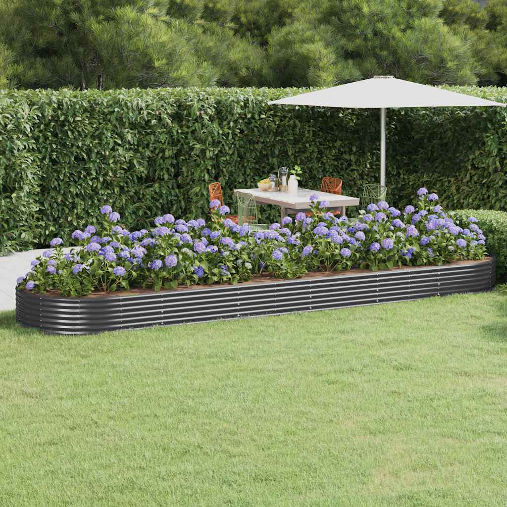 Letto da Giardino in Acciaio Zincato 523x140x36 cm Antracite