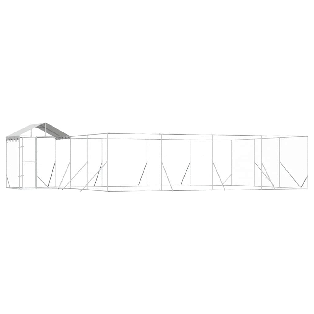 Cuccia Cani da Esterno Tetto Argento 10x6x2,5 m Acciaio Zincato