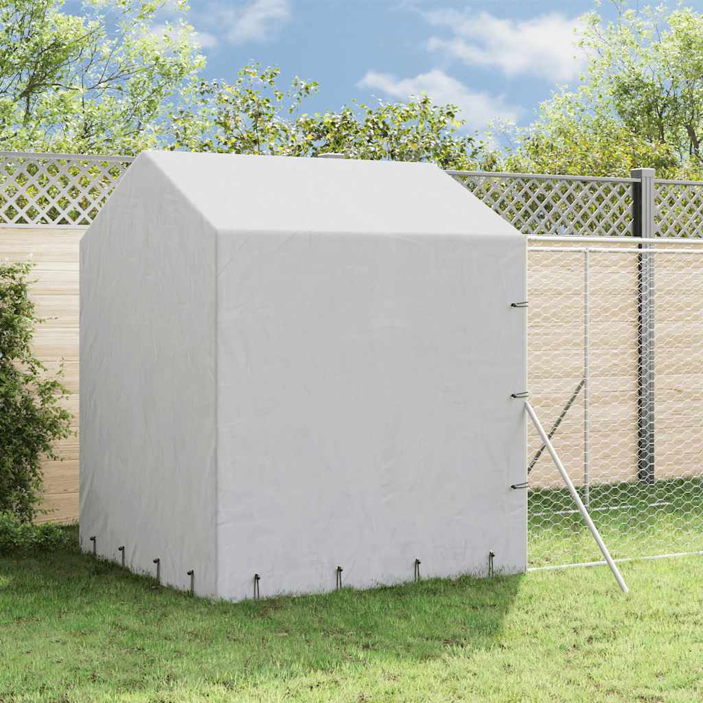 Cuccia Cani da Esterno Tetto Argento 2x6x2,5 m Acciaio Zincato