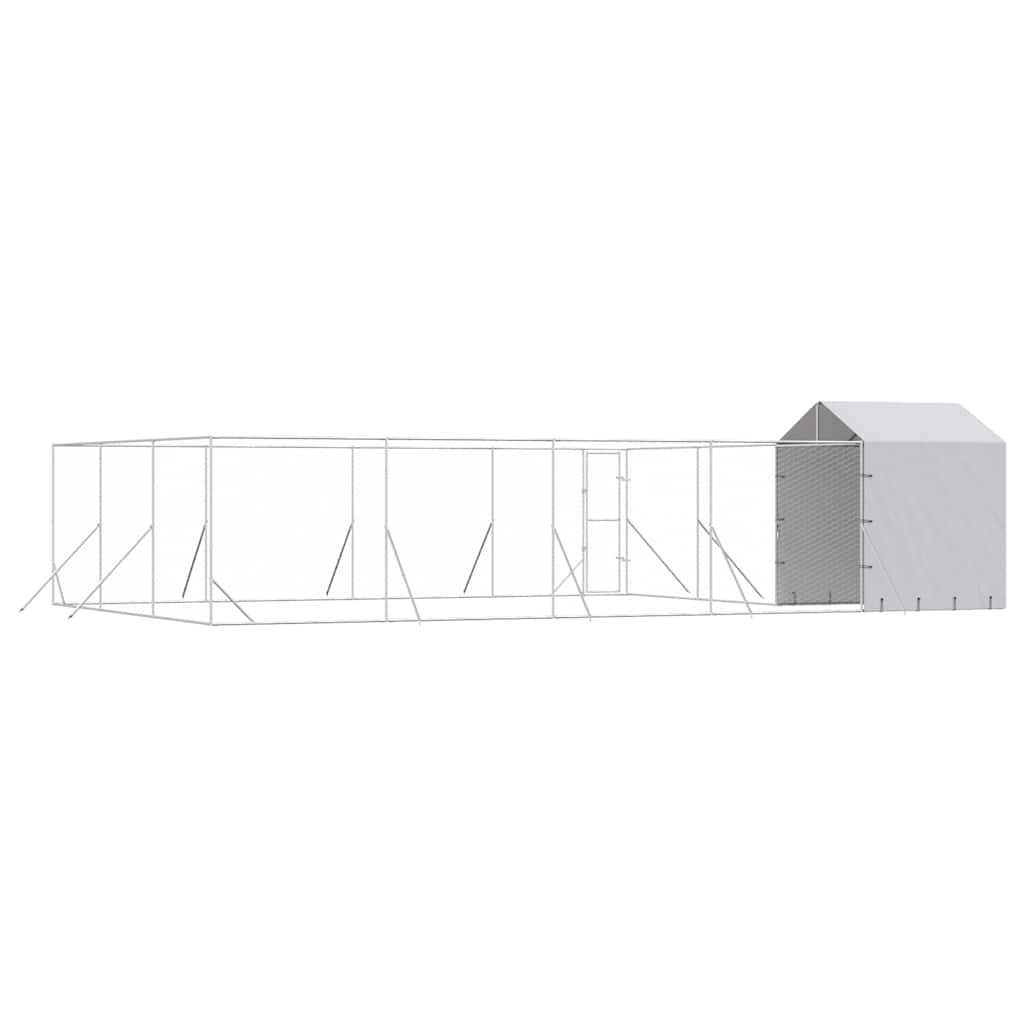 Cuccia Cani da Esterno Tetto Argento 10x6x2,5 m Acciaio Zincato