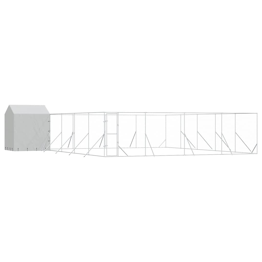 Cuccia Cani da Esterno Tetto Argento 10x10x2,5m Acciaio Zincato