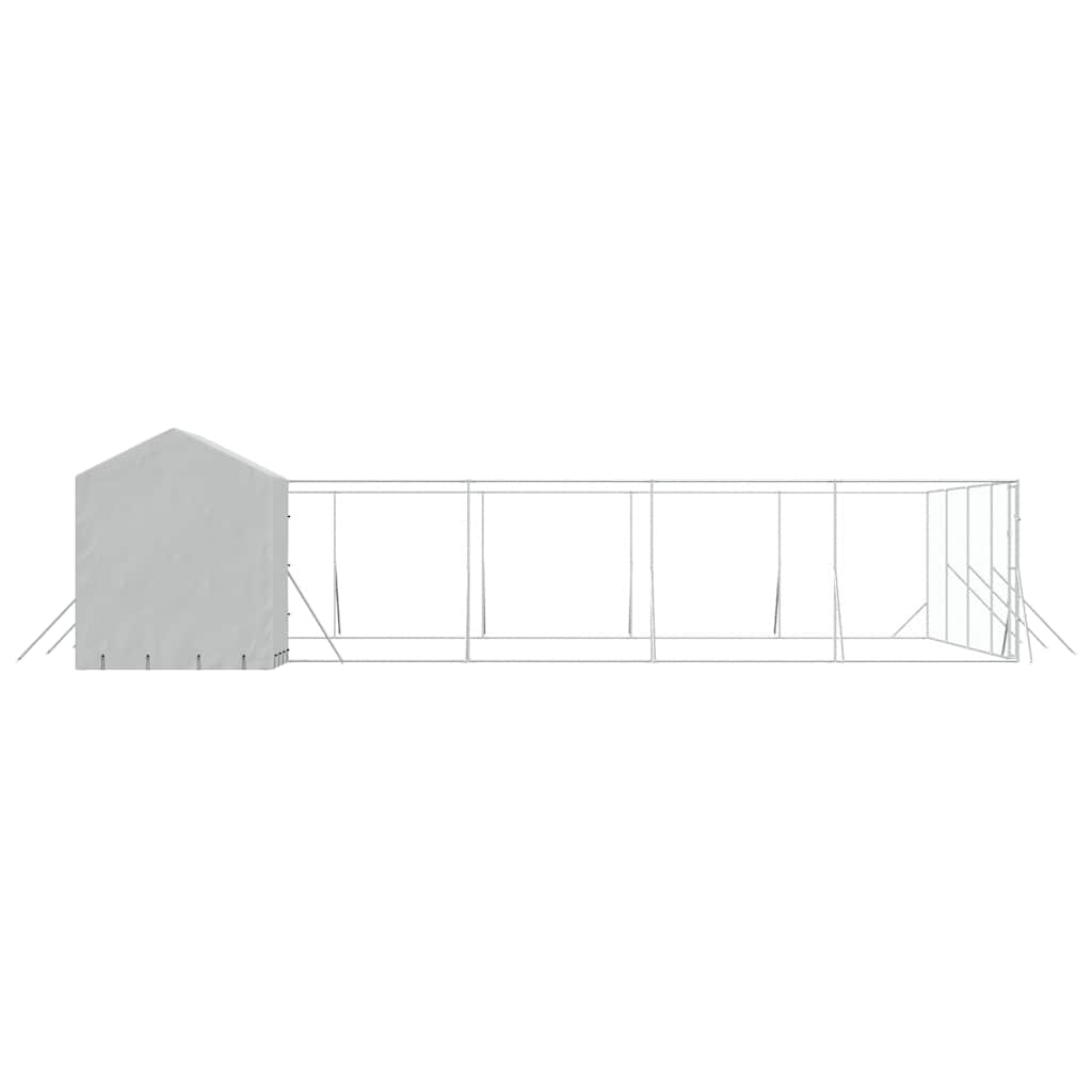 Cuccia Cani da Esterno Tetto Argento 10x10x2,5m Acciaio Zincato