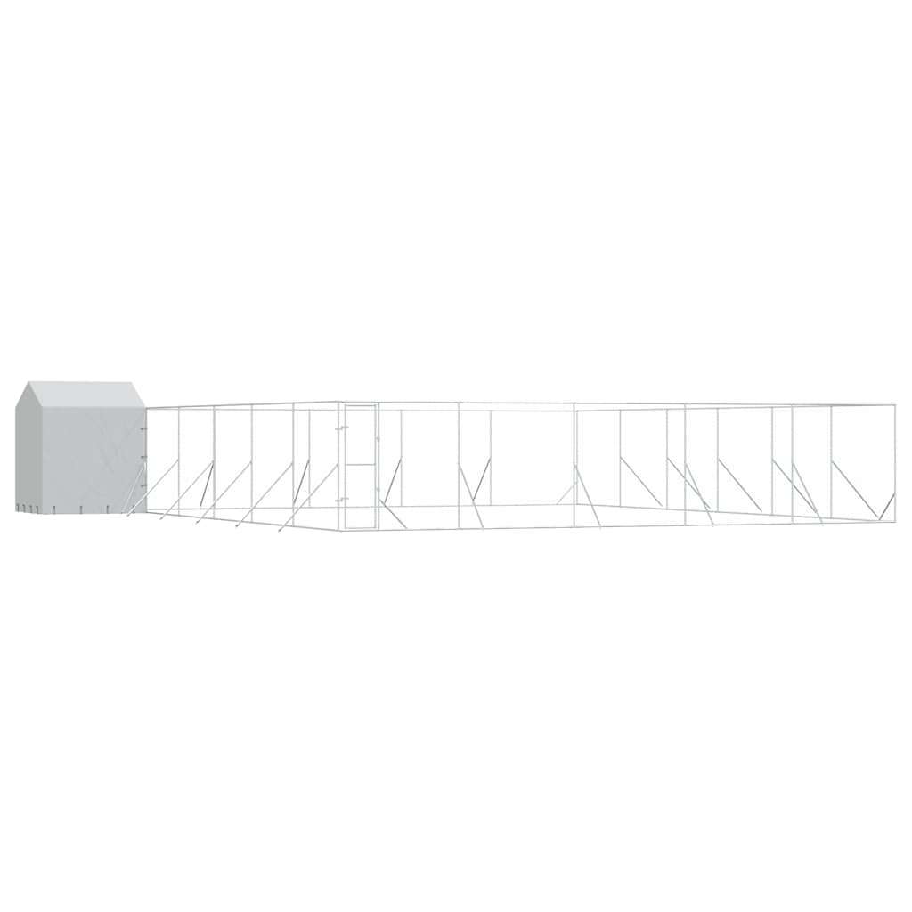 Cuccia Cani da Esterno Tetto Argento 12x12x2,5m Acciaio Zincato