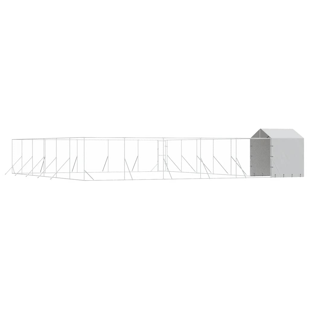 Cuccia Cani da Esterno Tetto Argento 12x12x2,5m Acciaio Zincato