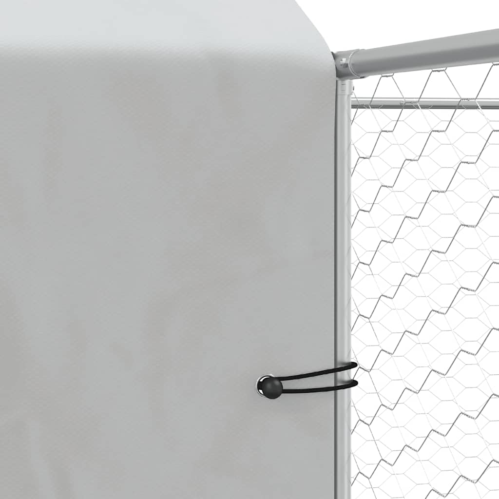 Cuccia Cani da Esterno Tetto Argento 12x12x2,5m Acciaio Zincato