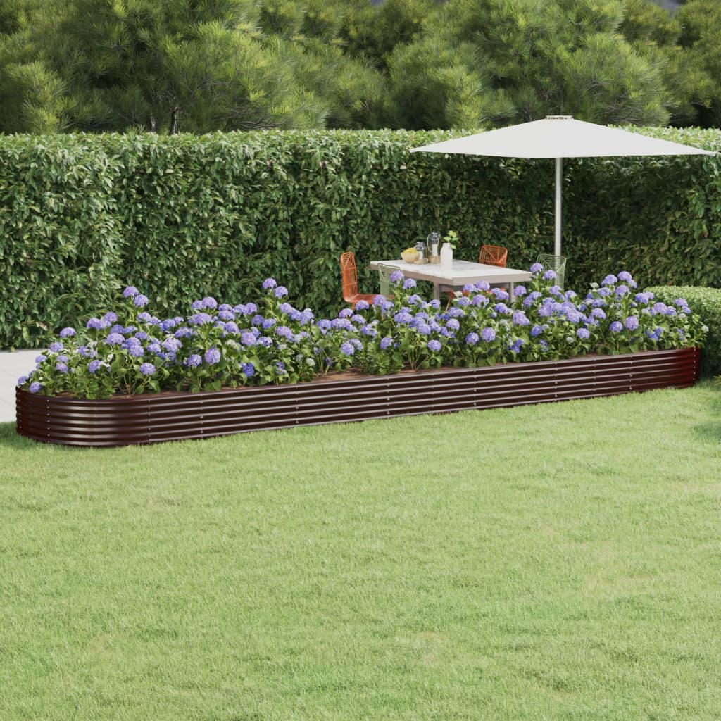 Letto Giardino Acciaio Zincato 600x140x36 cm Marrone