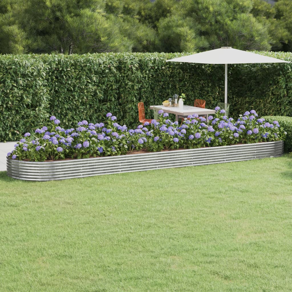 Letto Giardino Acciaio Zincato 600x140x36 cm Argento