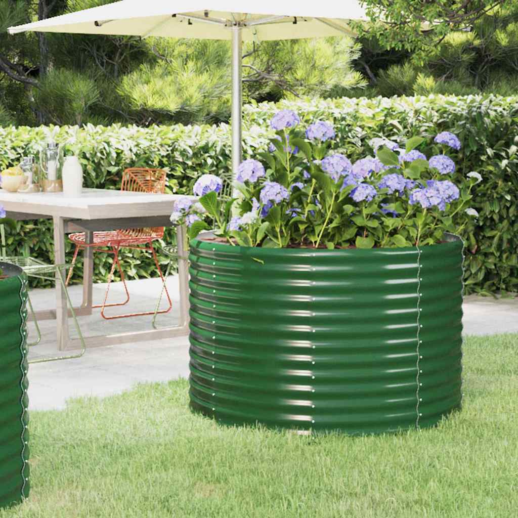 Letto Giardino Acciaio Zincato 100x100x68 cm Verde