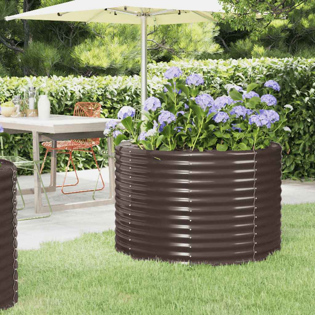 Letto Giardino Acciaio Zincato 100x100x68 cm Marrone