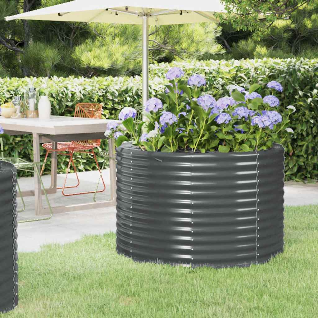 Letto da Giardino in Acciaio Zincato 100x100x68 cm Antracite