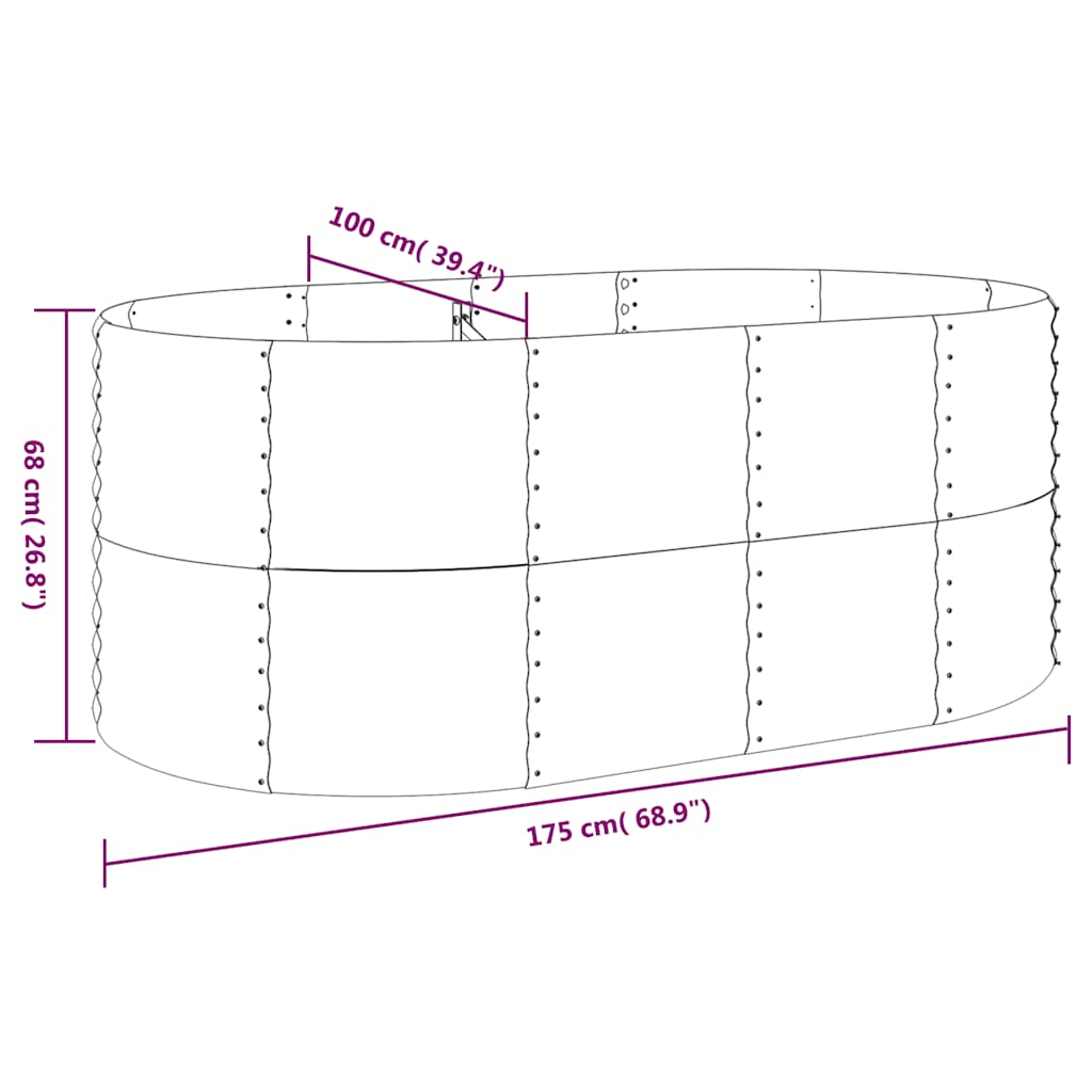 Letto da Giardino in Acciaio Zincato 175x100x68 cm Antracite