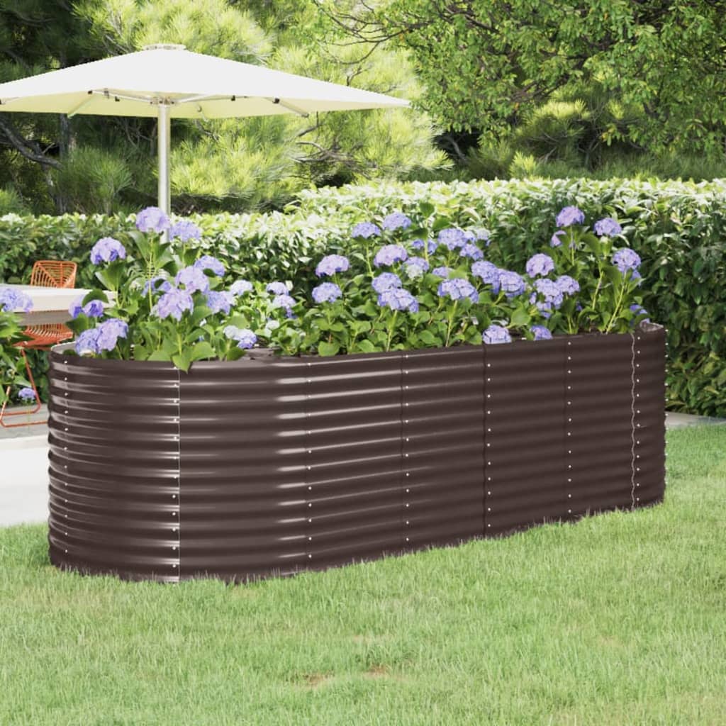 Letto Giardino Acciaio Zincato 249x100x68 cm Marrone