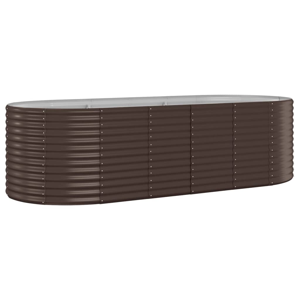 Letto Giardino Acciaio Zincato 249x100x68 cm Marrone