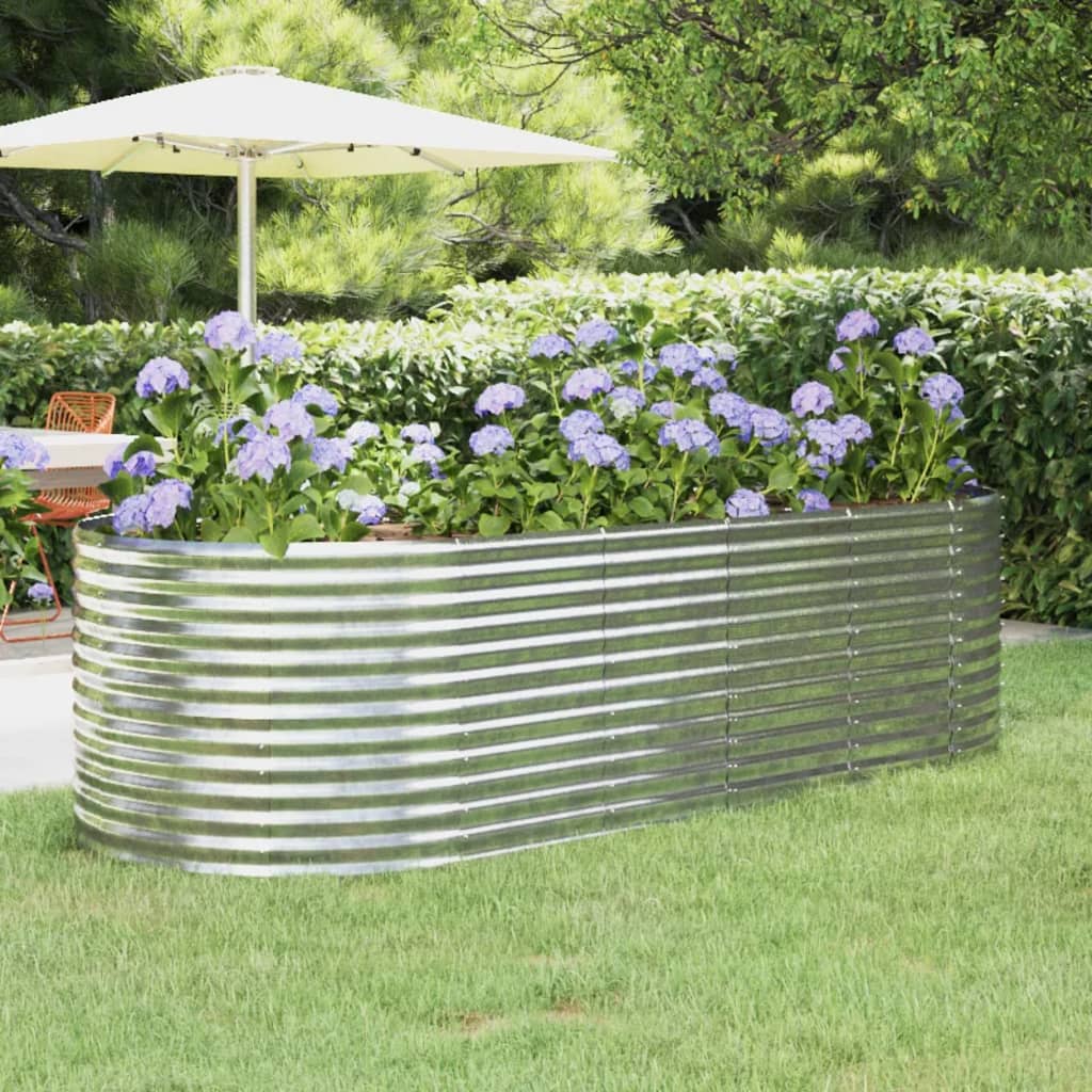 Letto Giardino Acciaio Zincato 249x100x68 cm Argento