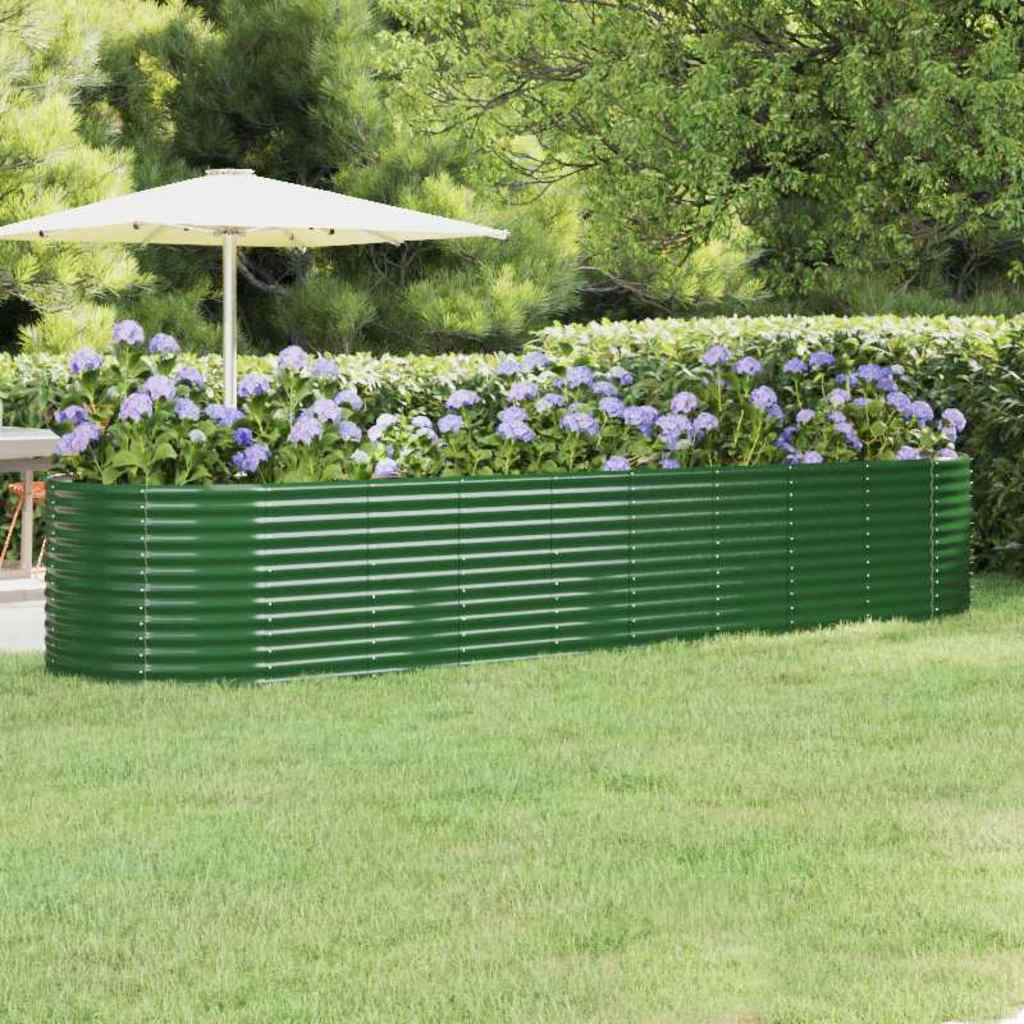 Letto Giardino Acciaio Zincato 396x100x68 cm Verde